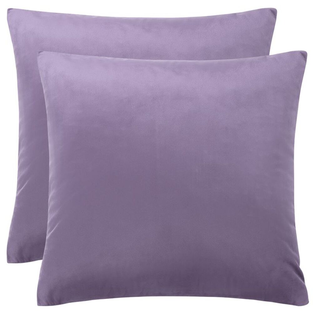 2pcs Velvet Throw Pillow Cover Decorative Square Throw Cushion Cover Purple